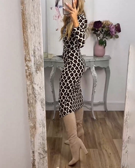 Marina™ Fish scale print slit dress