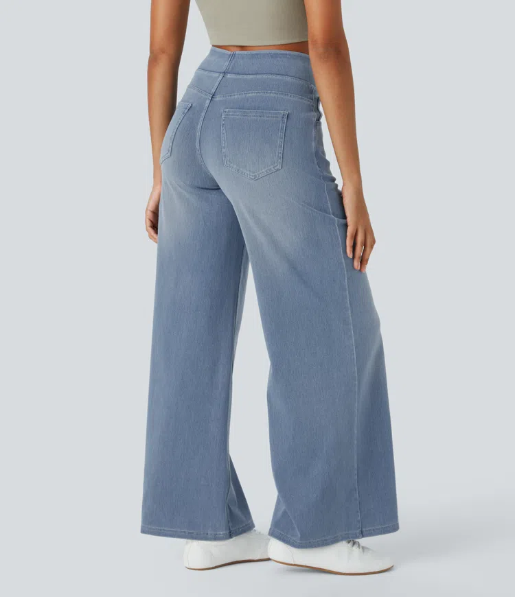 Ella™ High-Waist Stretch Wide-Leg Jeans
