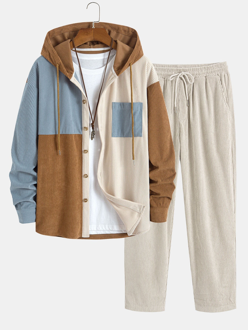 Laurent™ - Corduroy shirt and cargo jogger set