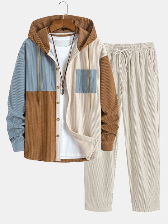 Laurent™ - Corduroy shirt and cargo jogger set