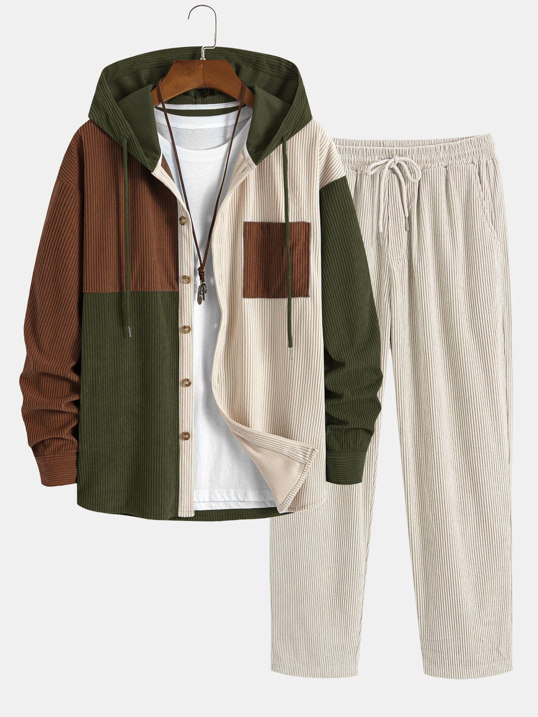 Laurent™ - Corduroy shirt and cargo jogger set