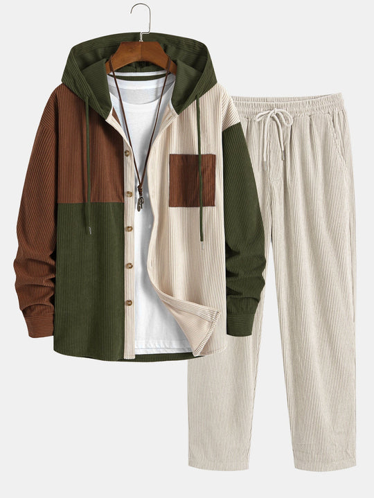 Laurent™ - Corduroy shirt and cargo jogger set