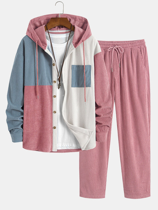 Laurent™ - Corduroy shirt and cargo jogger set