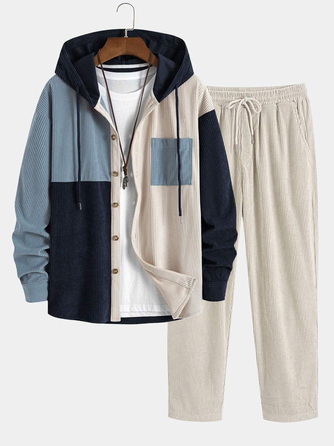 Laurent™ - Corduroy shirt and cargo jogger set