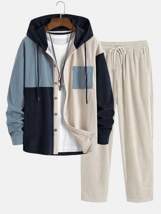 Laurent™ - Corduroy shirt and cargo jogger set