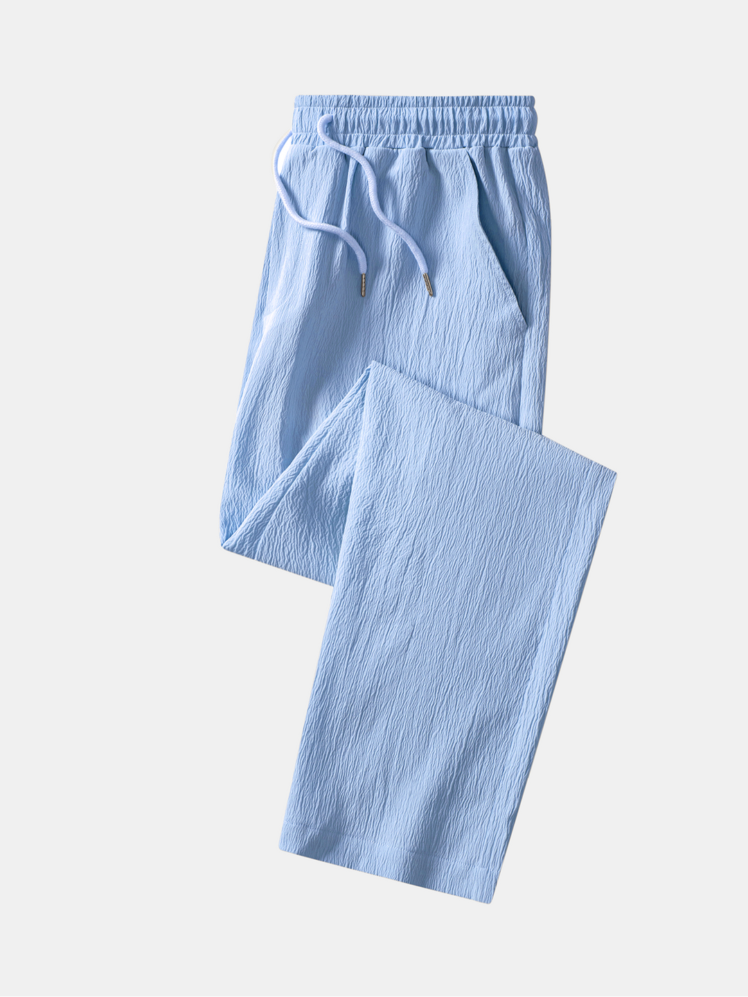 Wrinkle texture red Straight leg pants
