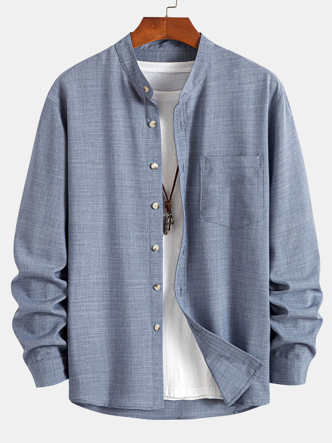 Long sleeve Slight brownd collar shirt