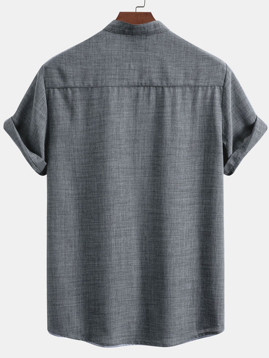 Short sleeve Slight brownd collar shirt