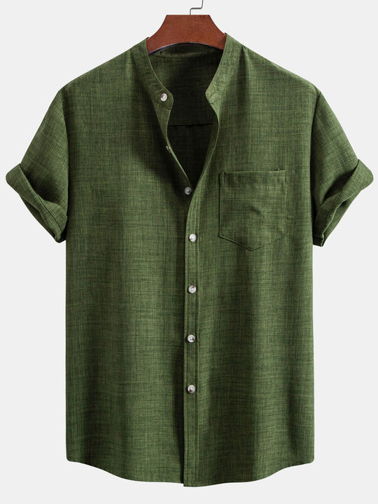Short sleeve Slight brownd collar shirt