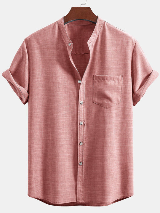Short sleeve Slight brownd collar shirt