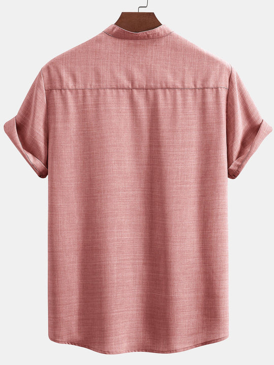 Short sleeve Slight brownd collar shirt