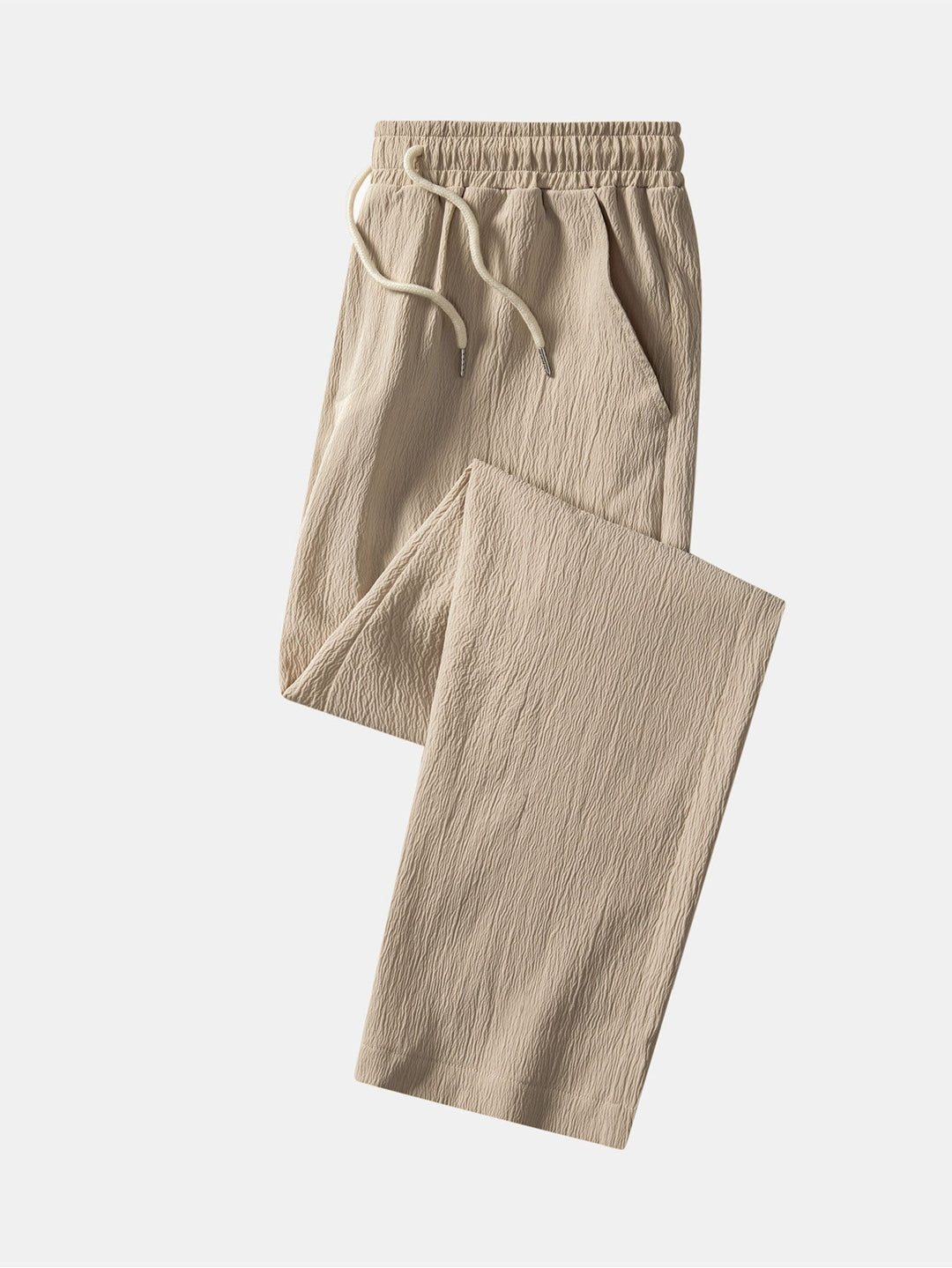 Wrinkle texture red Straight leg pants
