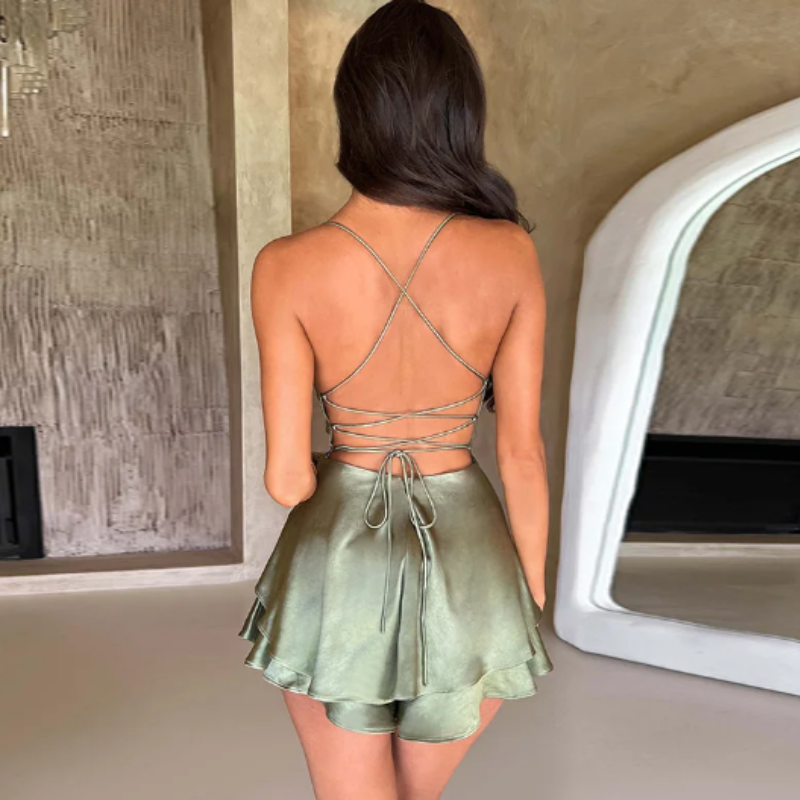 Elegant Backless Satin Dress