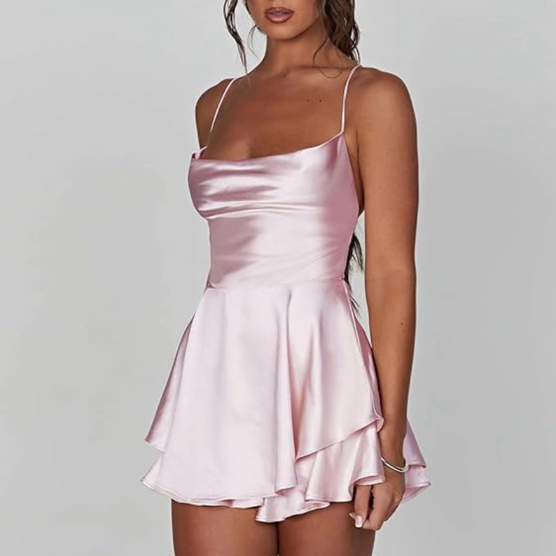 Elegant Backless Satin Dress