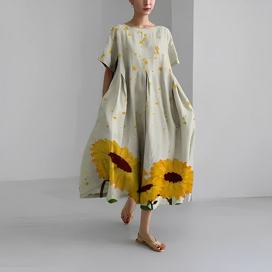 Amelia™ Cotton Bohemian Floral Dress