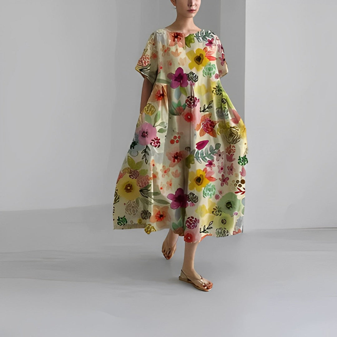 Amelia™ Cotton Bohemian Floral Dress
