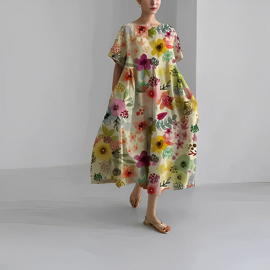 Amelia™ Cotton Bohemian Floral Dress