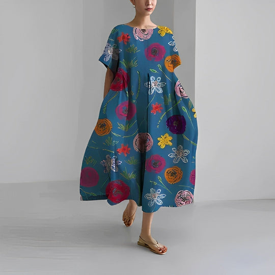 Amelia™ Cotton Bohemian Floral Dress