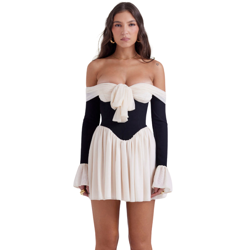 Laced Mini Flared Dress