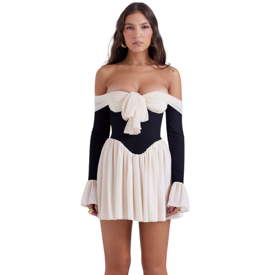 Laced Mini Flared Dress