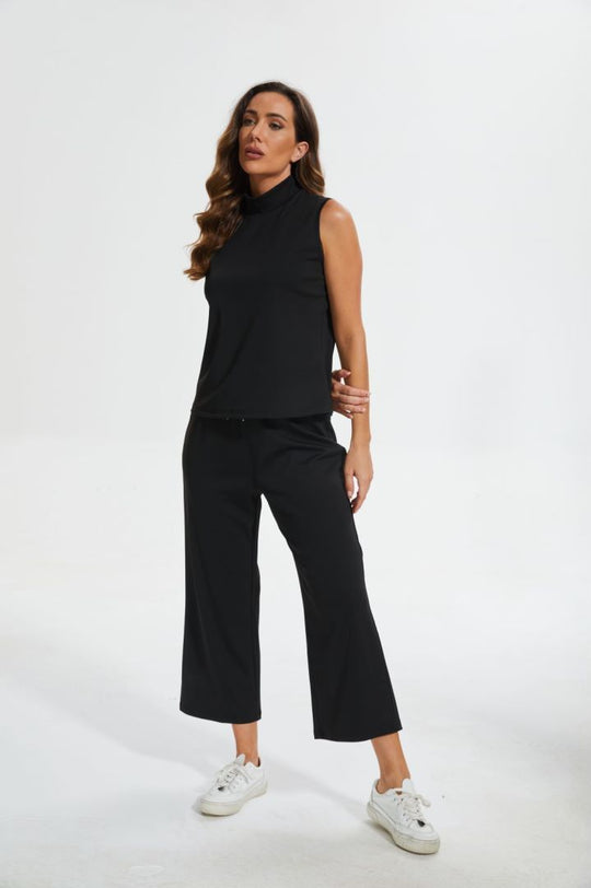 Cropped Wide Leg Pant Set