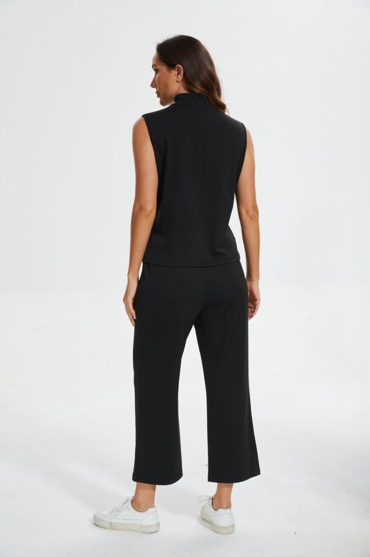 Cropped Wide Leg Pant Set