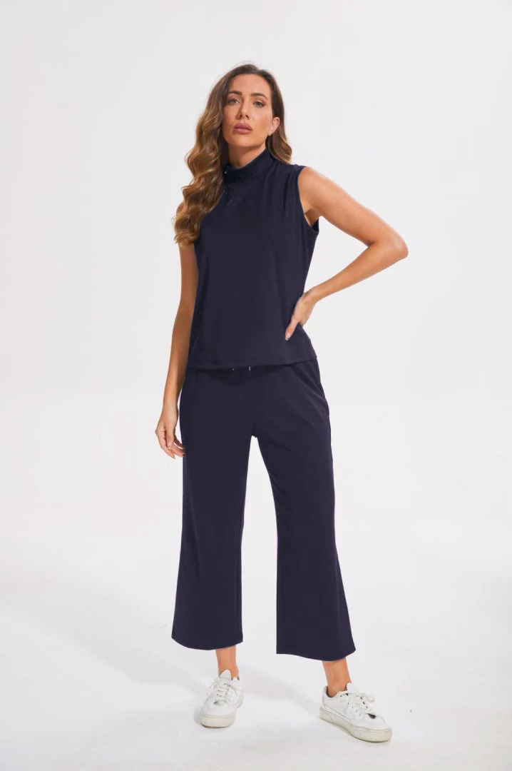 Cropped Wide Leg Pant Set