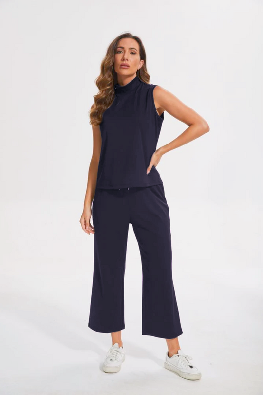Cropped Wide Leg Pant Set