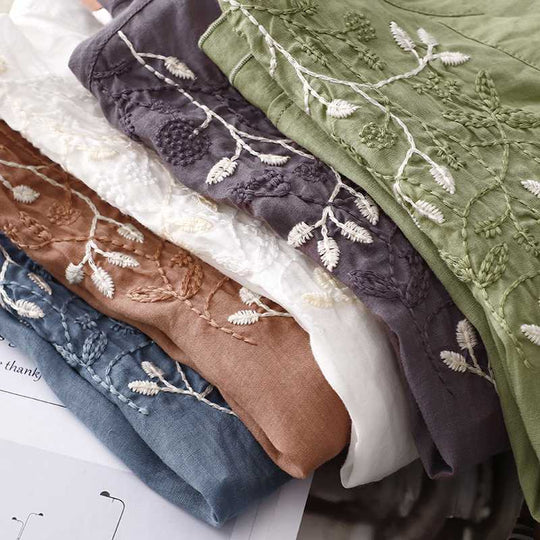 Laurienne™ | Embroidered Buttoned Blouse