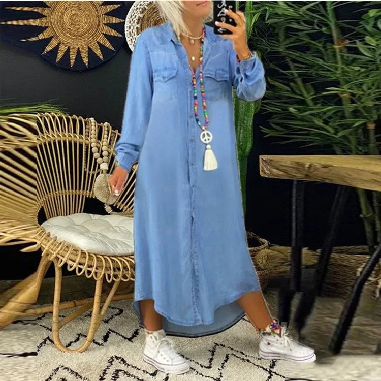 Vena™ Oversized Boho Denim Dress