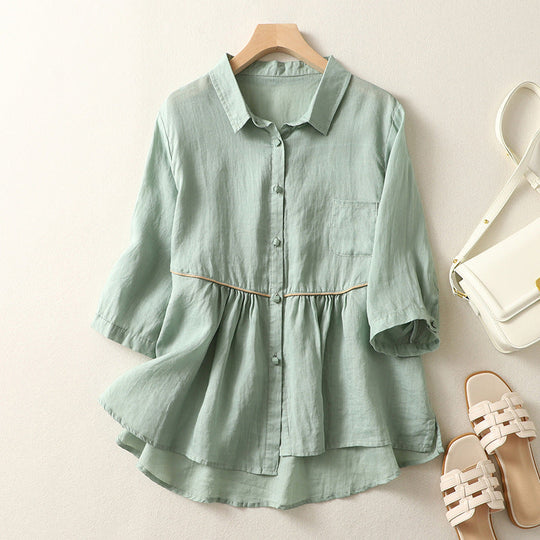 Laurienne™ | Buttoned Flared Blouse