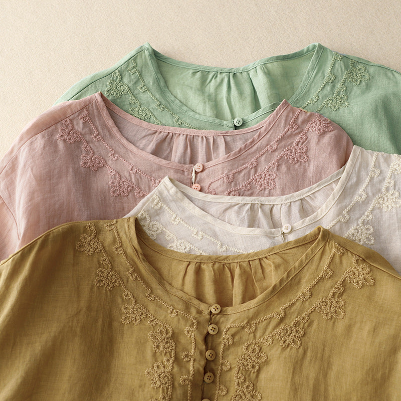 Laurienne™ | Embroidered Buttoned Tunic