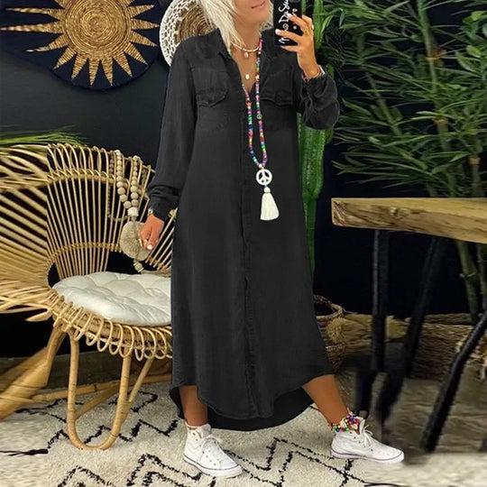 Vena™ Oversized Boho Denim Dress