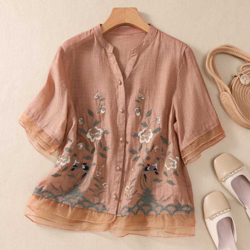 Laurienne™ | Embroidered Buttoned Blouse