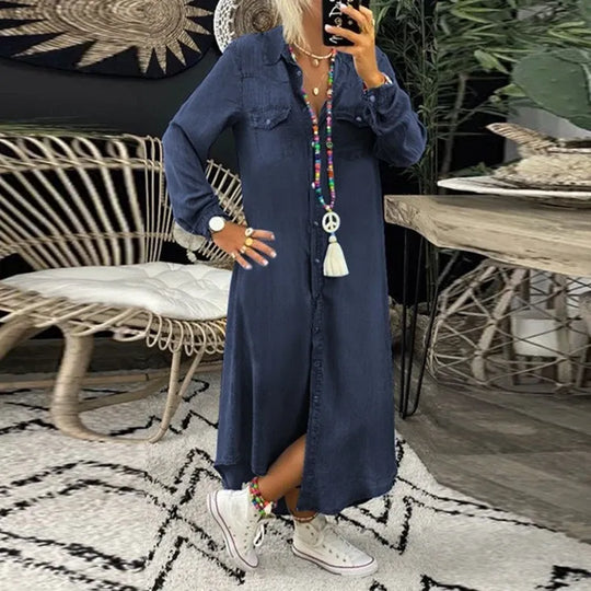 Vena™ Oversized Boho Denim Dress