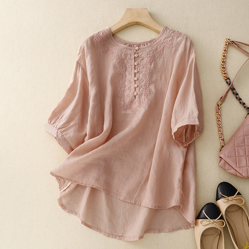 Laurienne™ | Embroidered Buttoned Tunic