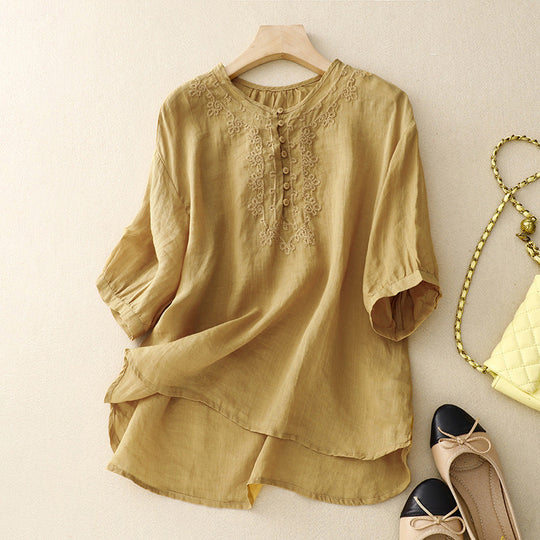 Laurienne™ | Embroidered Buttoned Tunic