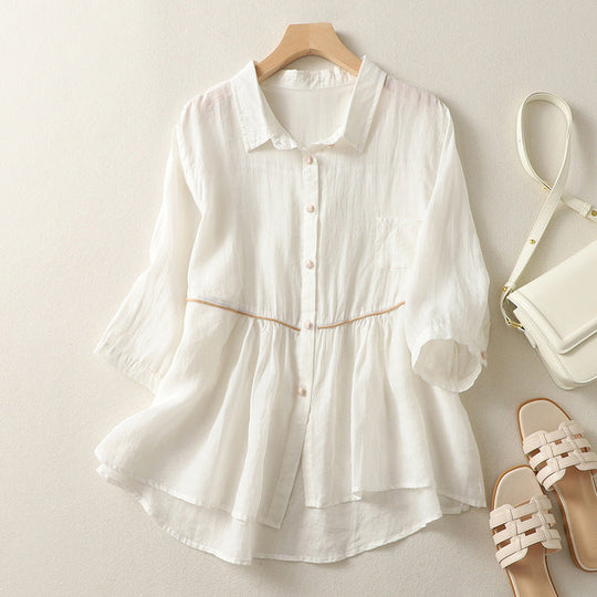Laurienne™ | Buttoned Flared Blouse