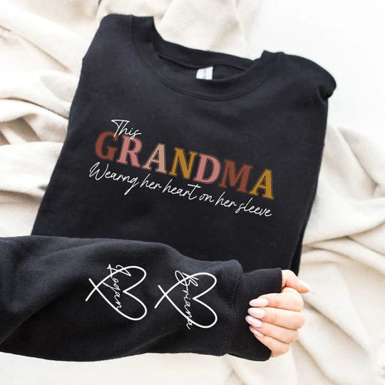 Personalized Wear Mama Sweatshirt With Kid Names On Sleeves For Mothers Day