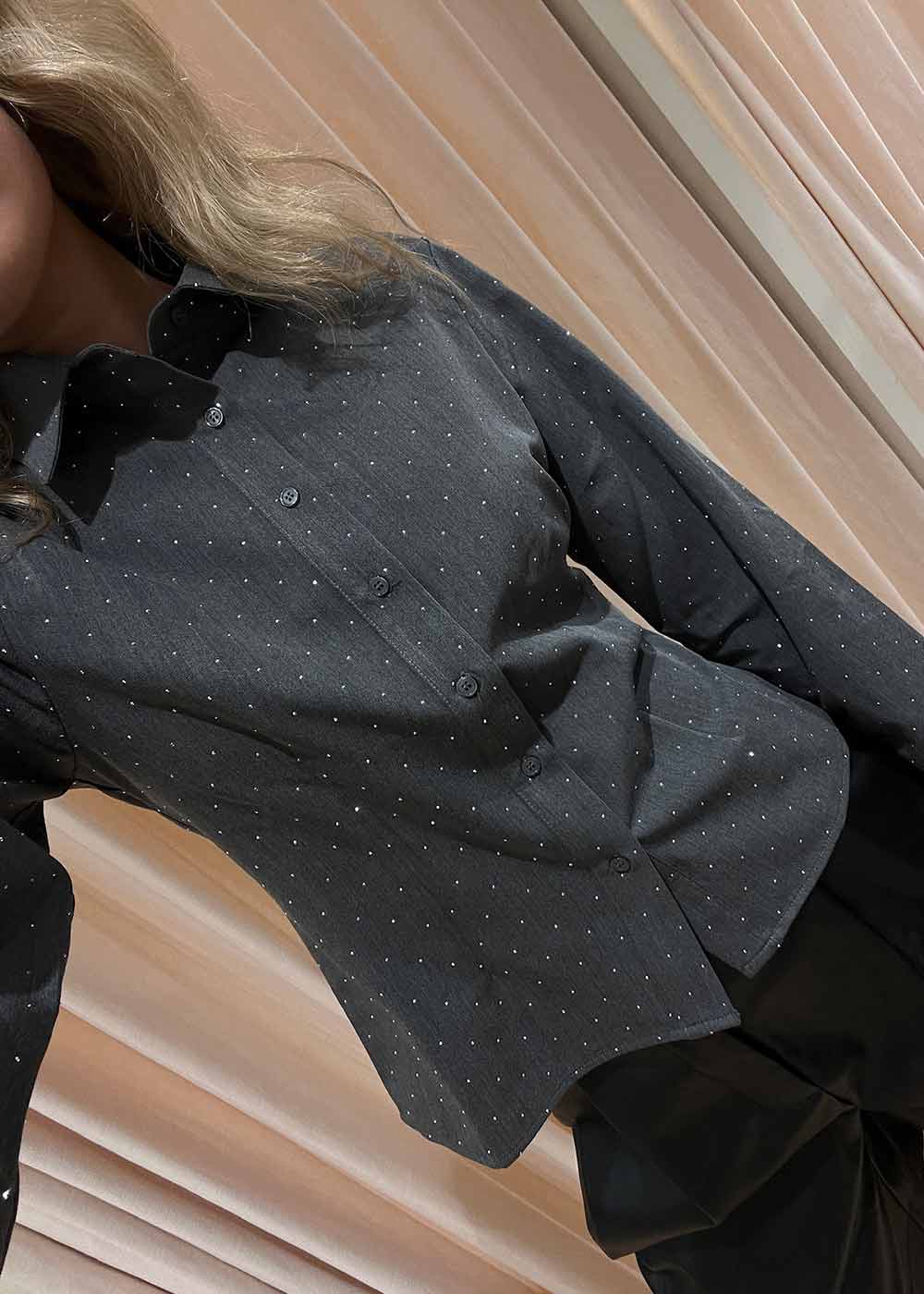 Rosa Bedazzled Shirt - Grey