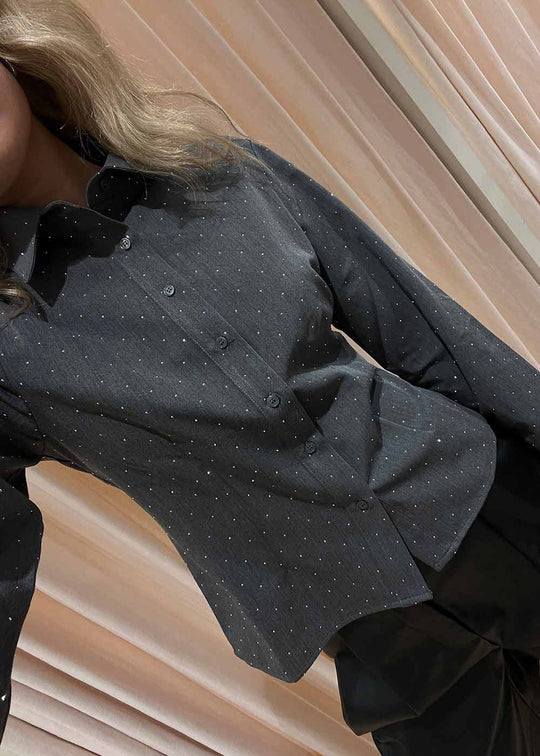 Rosa Bedazzled Shirt - Grey