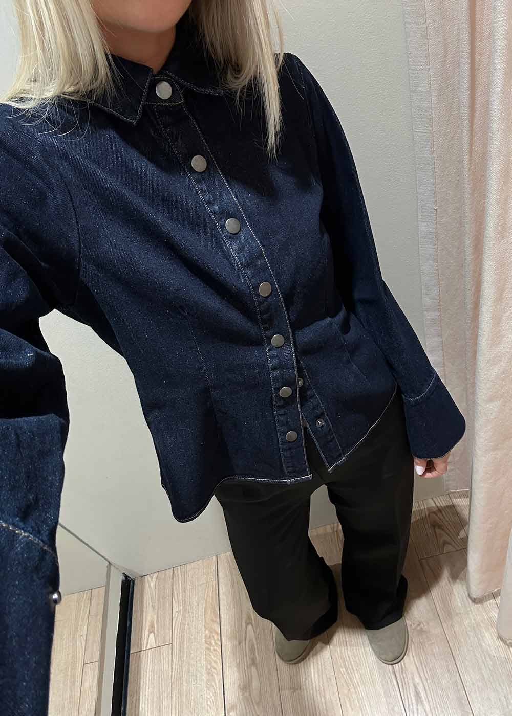 Rosa Denim Shirt - Dark Blue