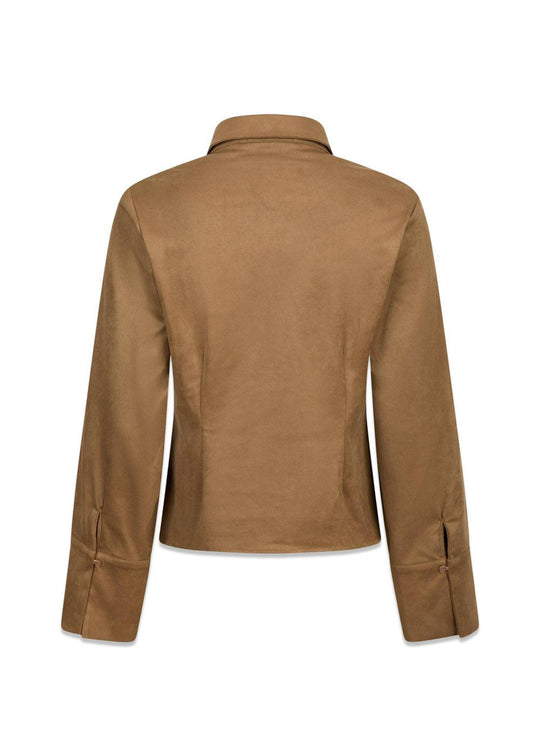 Rosa Faux Suede Shirt - Cognac