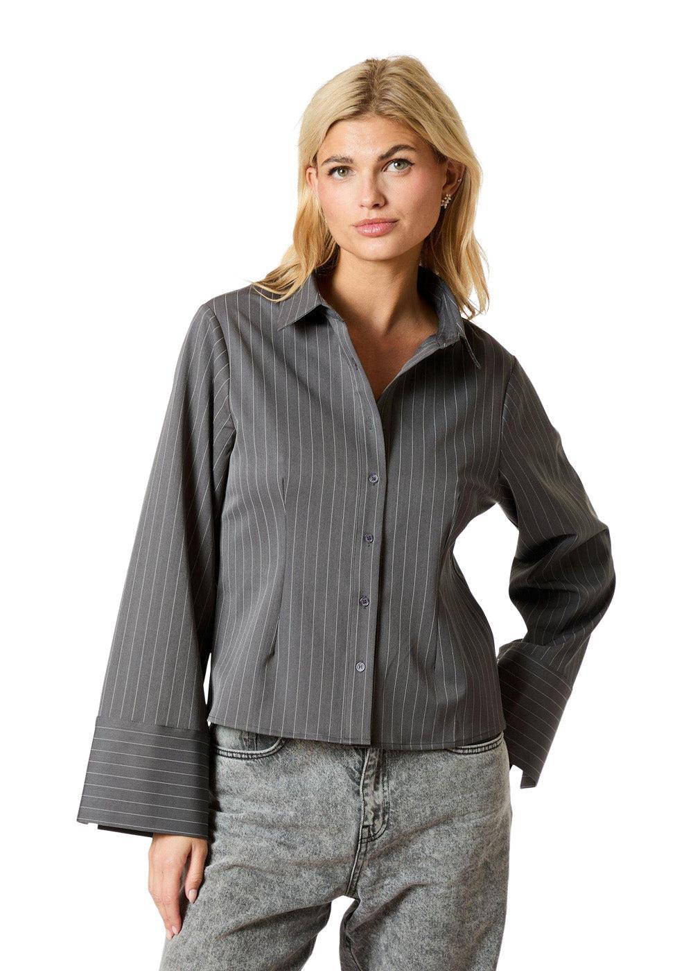 Rosa Pinstripe Shirt - Grey