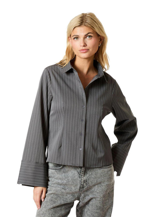 Rosa Pinstripe Shirt - Grey