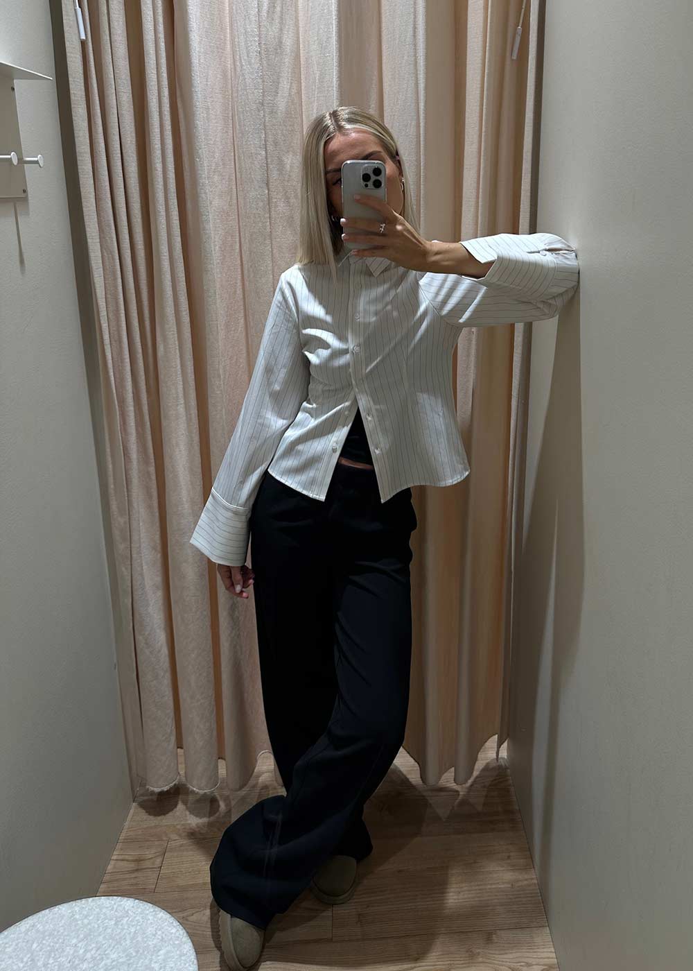 Rosa Pinstripe Shirt - White