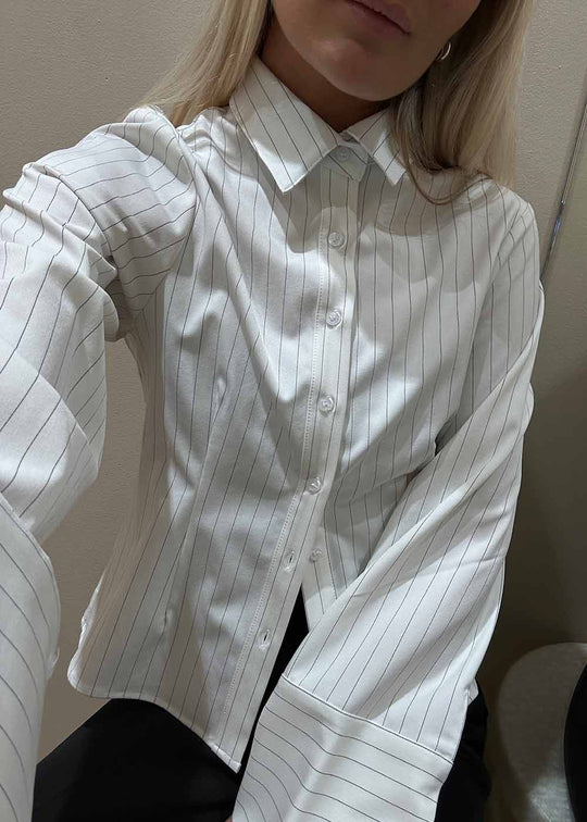 Rosa Pinstripe Shirt - White