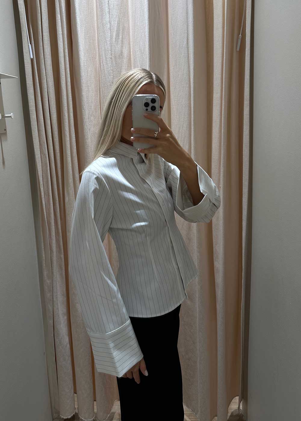 Rosa Pinstripe Shirt - White