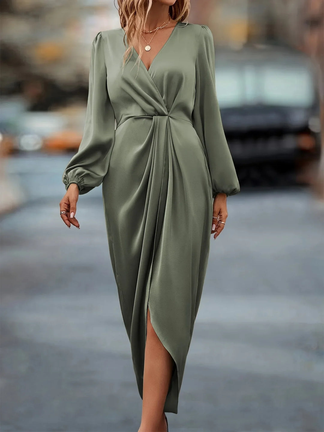 Celeste™ Chic Satin Dress