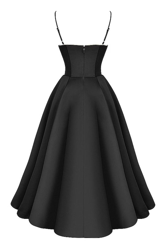 Sweetheart Neckline Cinched Waist A Line Midi Dress